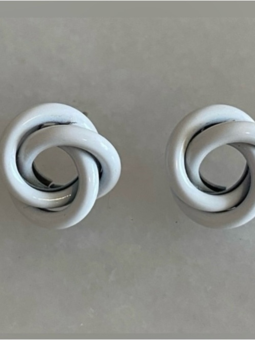 White Knot Stud Earrings - Women Jewelry